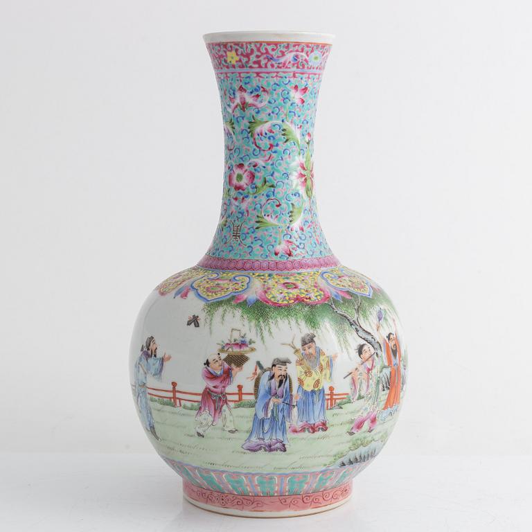 A Chinese famille rose vase, 20th century.