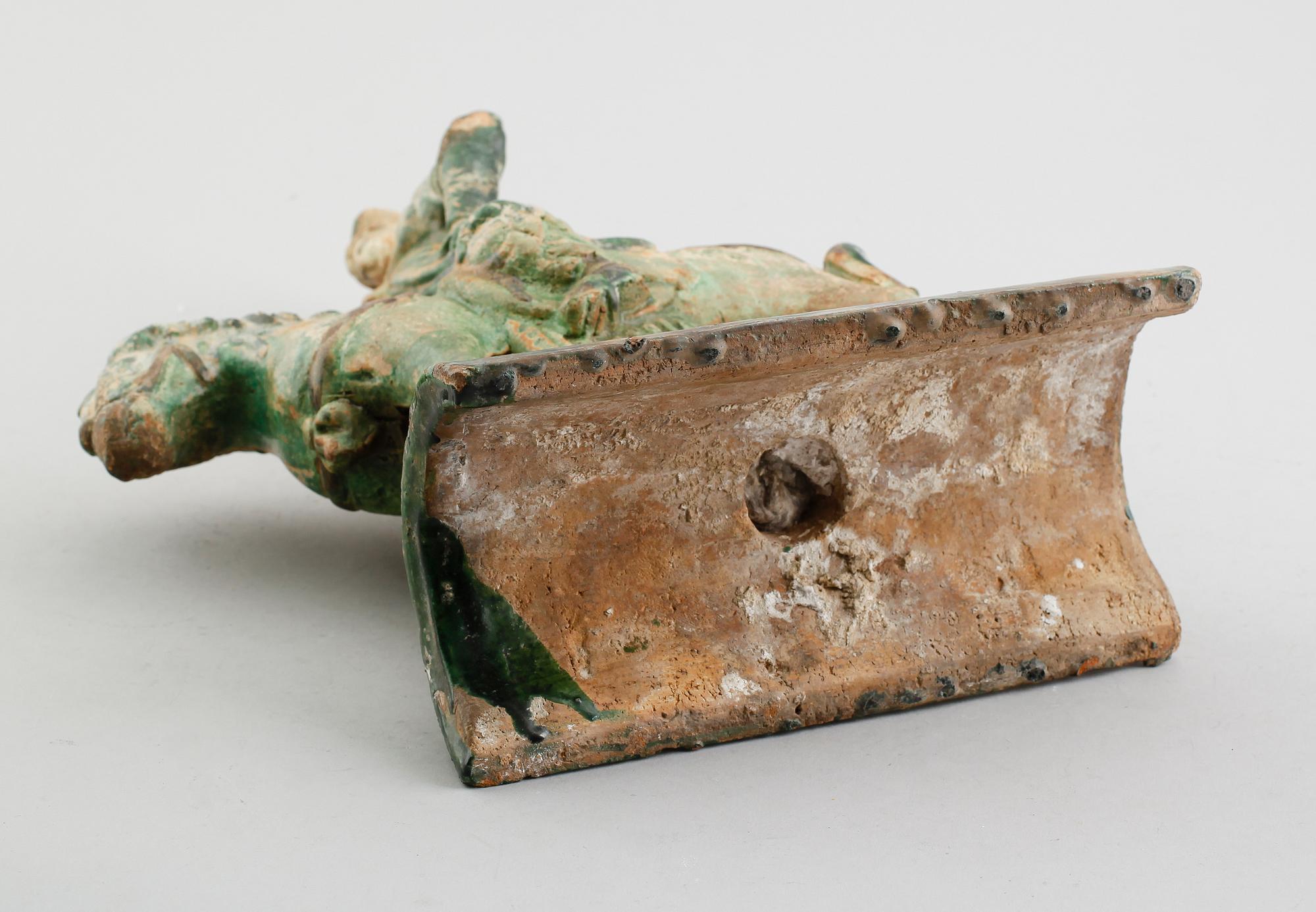 FIGUR, keramik, Kina, för taknock, Mingtyp.