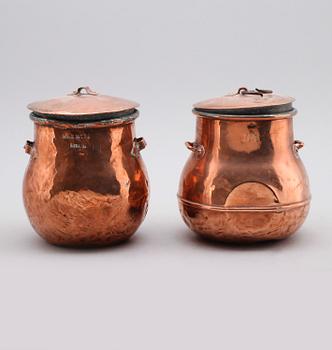 MATKÄRL, 2 st, koppar, 1800-talets andra hälft.