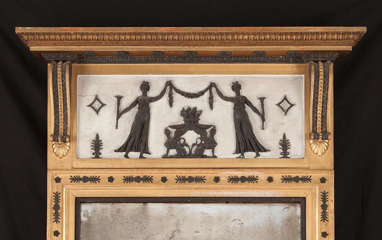 SPEGEL OCH KONSOLBORD. Sverige, 1800-talets början. Sengustavianskt.