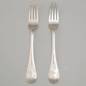 GAFFLAR, 12+3 st, silver 1800-talets mitt.