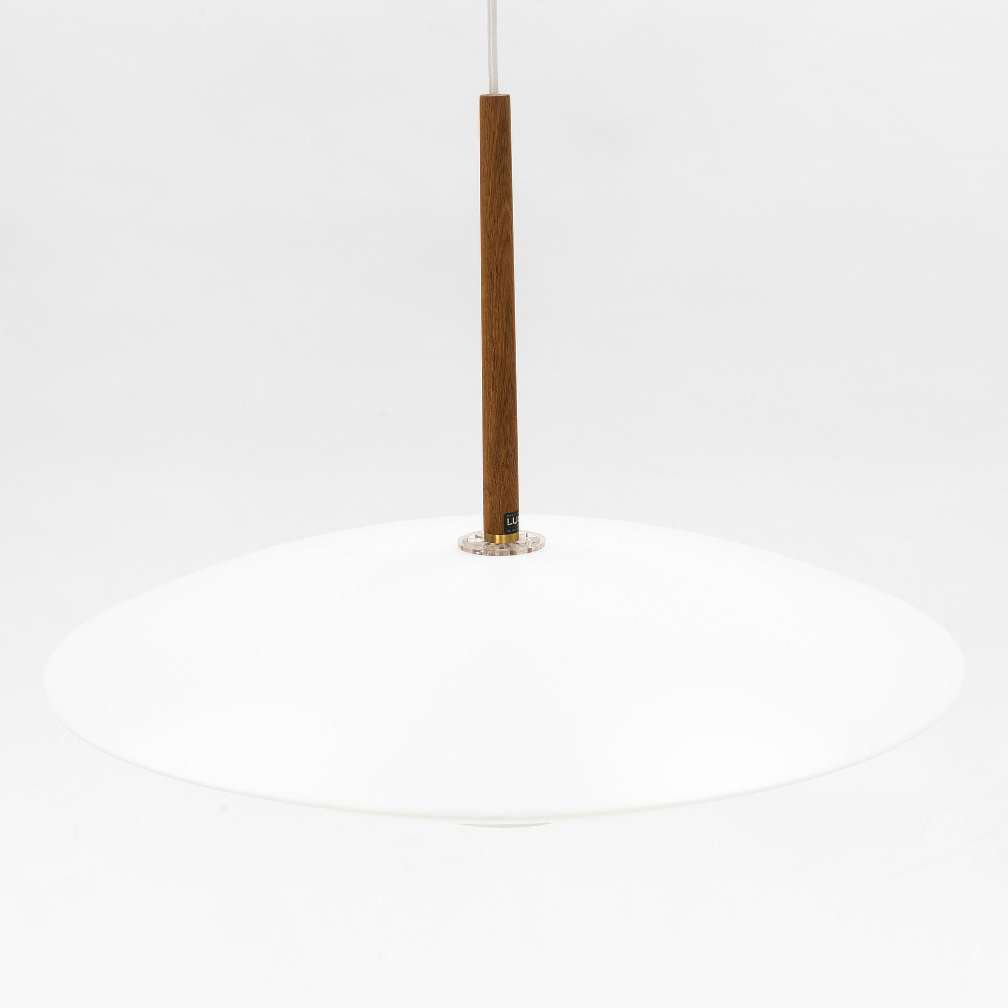 Uno & Östen Kristiansson, taklampa, "Discus", Luxus, Vittsjö, 1960-tal.