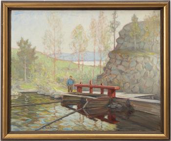 Erik (Ecke) Hedberg, By the utility pond.