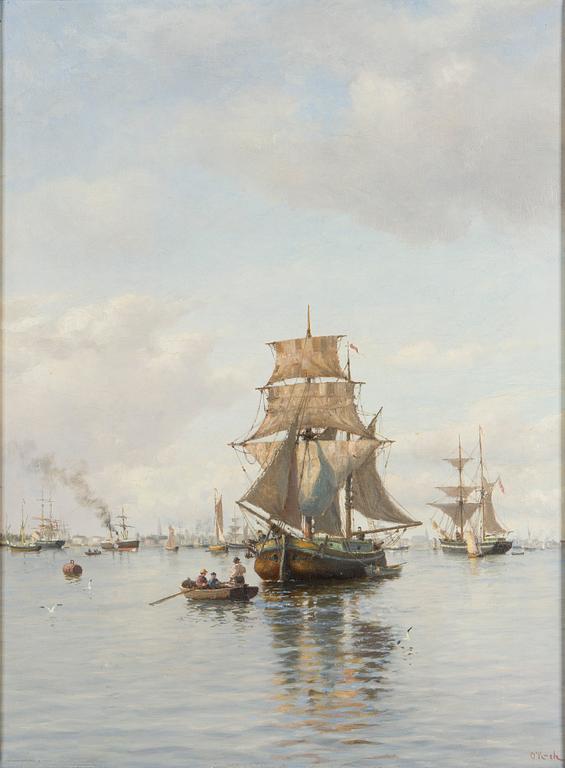 Oscar Kleineh, 'A Yacht in Harbour".