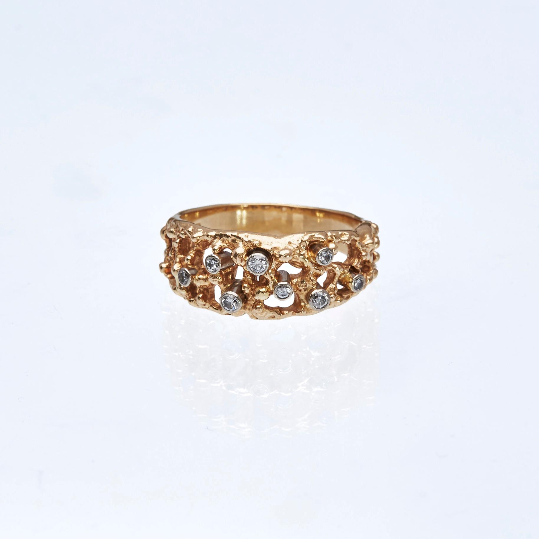 RING, 18K guld med briljantslipade diamanter, ca 0.08 ct.