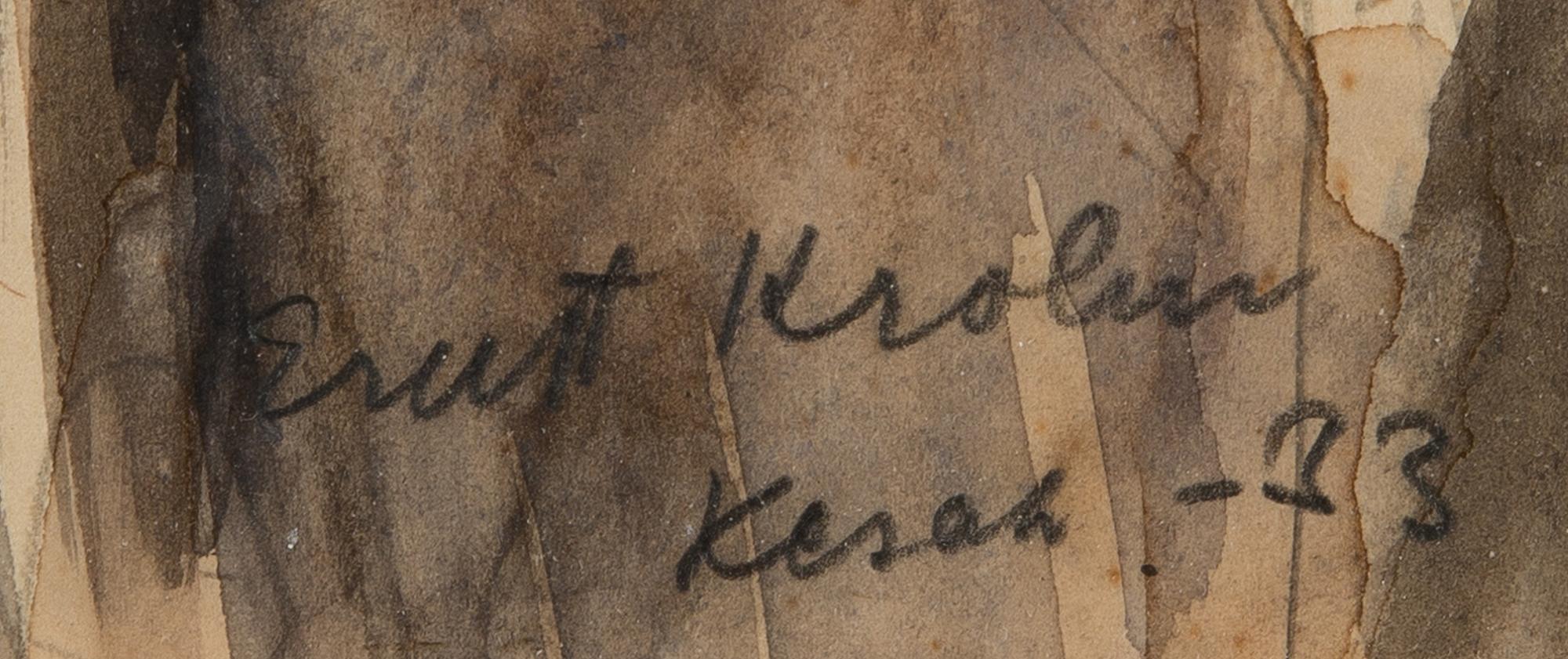 ERNST KROHN, vesiväri, signeerattu, merkitty kesäkuu ja päivätty -33.