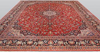Carpet, Keshan, semi-antique, signed, 439 x 316 cm.
