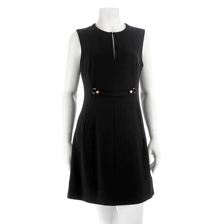 DIANE VON FURSTENBERG, a black wool blend dress, size 8.