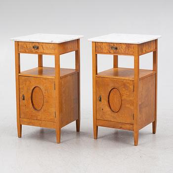 Bedside tables, a pair, early 20th century.