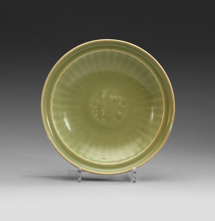 A celadon glazed dish, Ming dynasty (1368-1644).