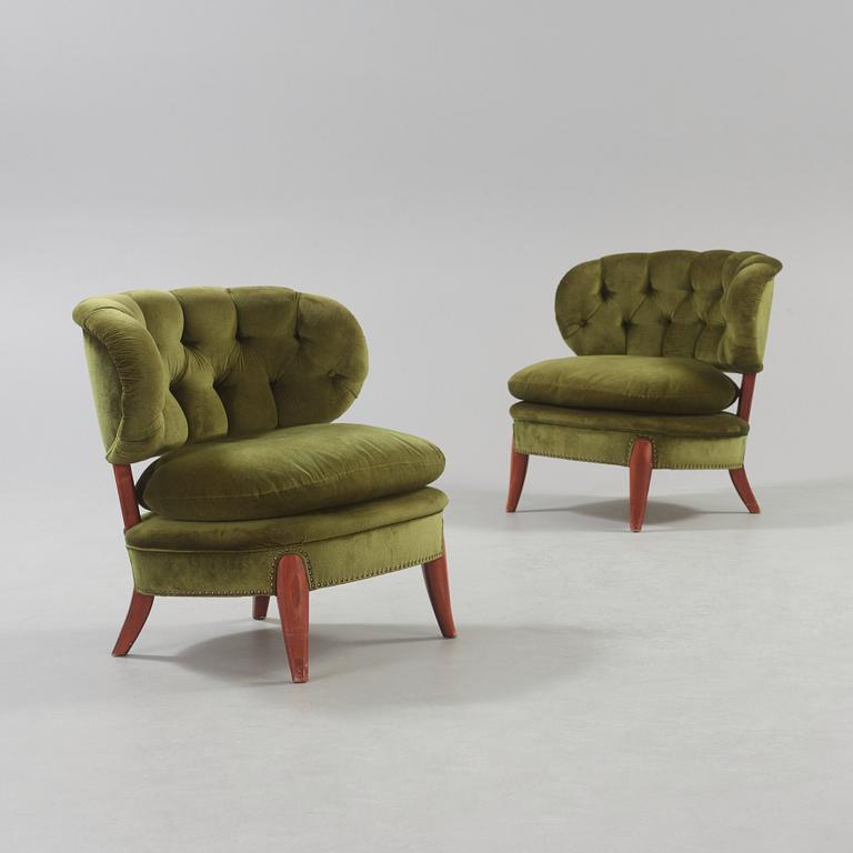 A pair of Otto Schulz 'Schulz' easy chairs, Jio Möbler, Sweden.