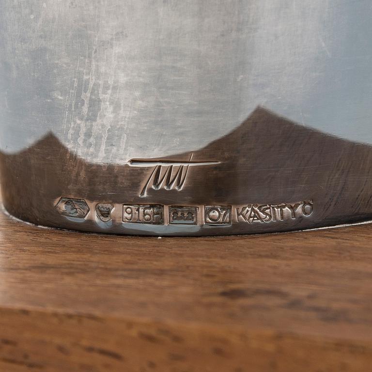 Tapio Wirkkala, a silver and rosewood vase, Kultakeskus, Hämeenlinna 1967.