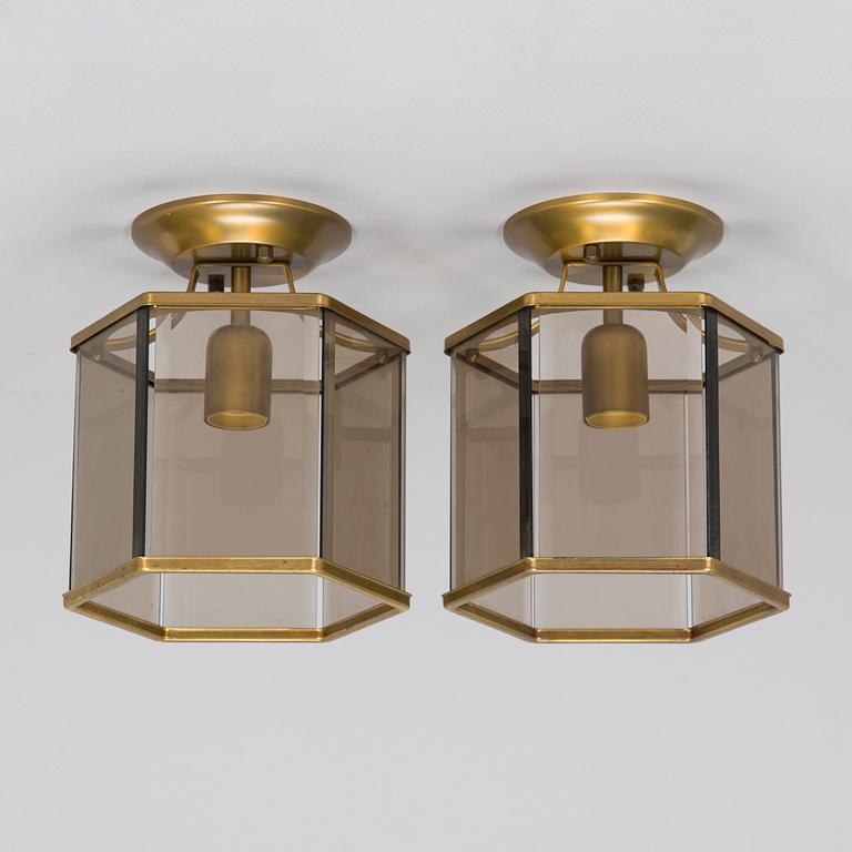 A pair of late 20th century ceiling lamps.