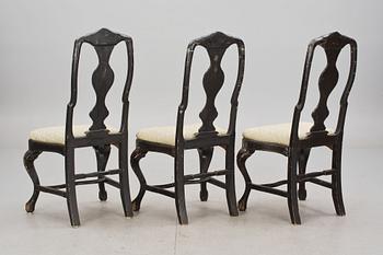 STOLAR, 3 st, senbarockstil, 1800-talets första hälft.