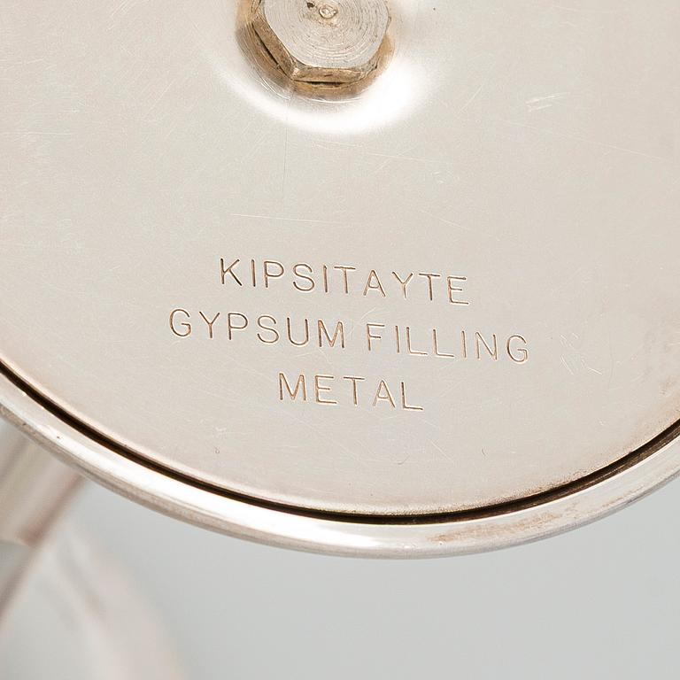 Tapio Wirkkala, ljusstakar, 2 st, silver, "Trumpetti", Kultakeskus, Tavastehus 1989-1994.