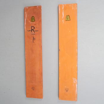 INGER PERSSON, a pair of earthenware wall reliefs, Rörstrand, Sweden  1960-70's.
