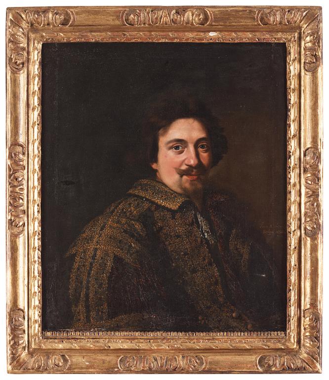 Abraham de Vries Attributed to, Man in a jacket with gold embroidery.