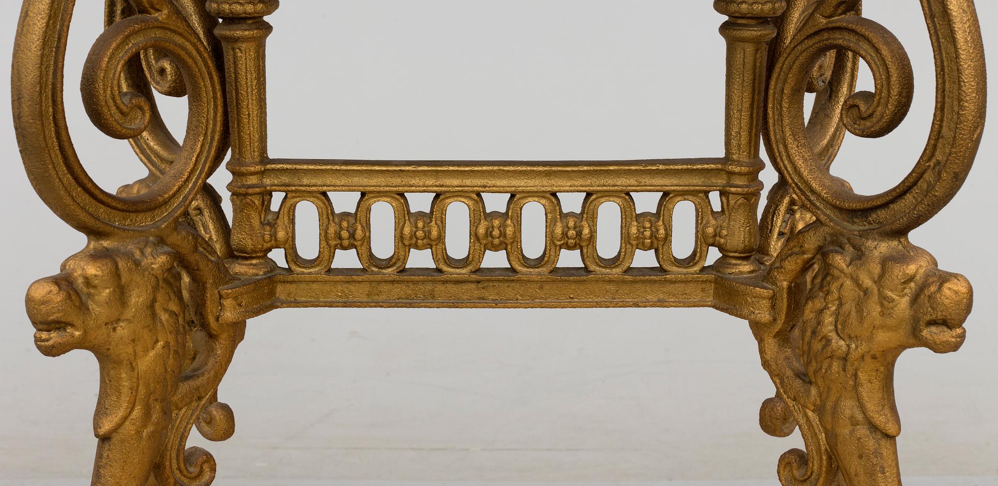 A late 19th century garden table.