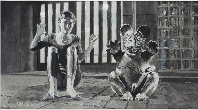 Per-Ivar Lindekrantz, watercolour and pencil, signed.