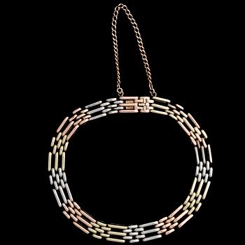 RANNEKORU, 14K (56) kolmivärikultaa. Pietari 1888-1896. Paino 22 g.