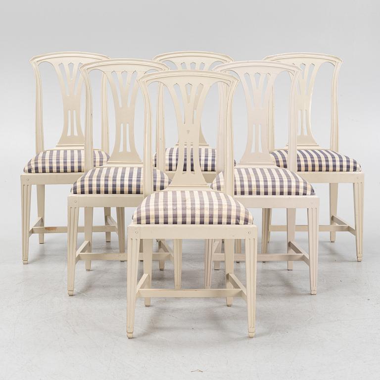 Six Gustavian style 'Fresta' chairs, IKEA, 1990's.