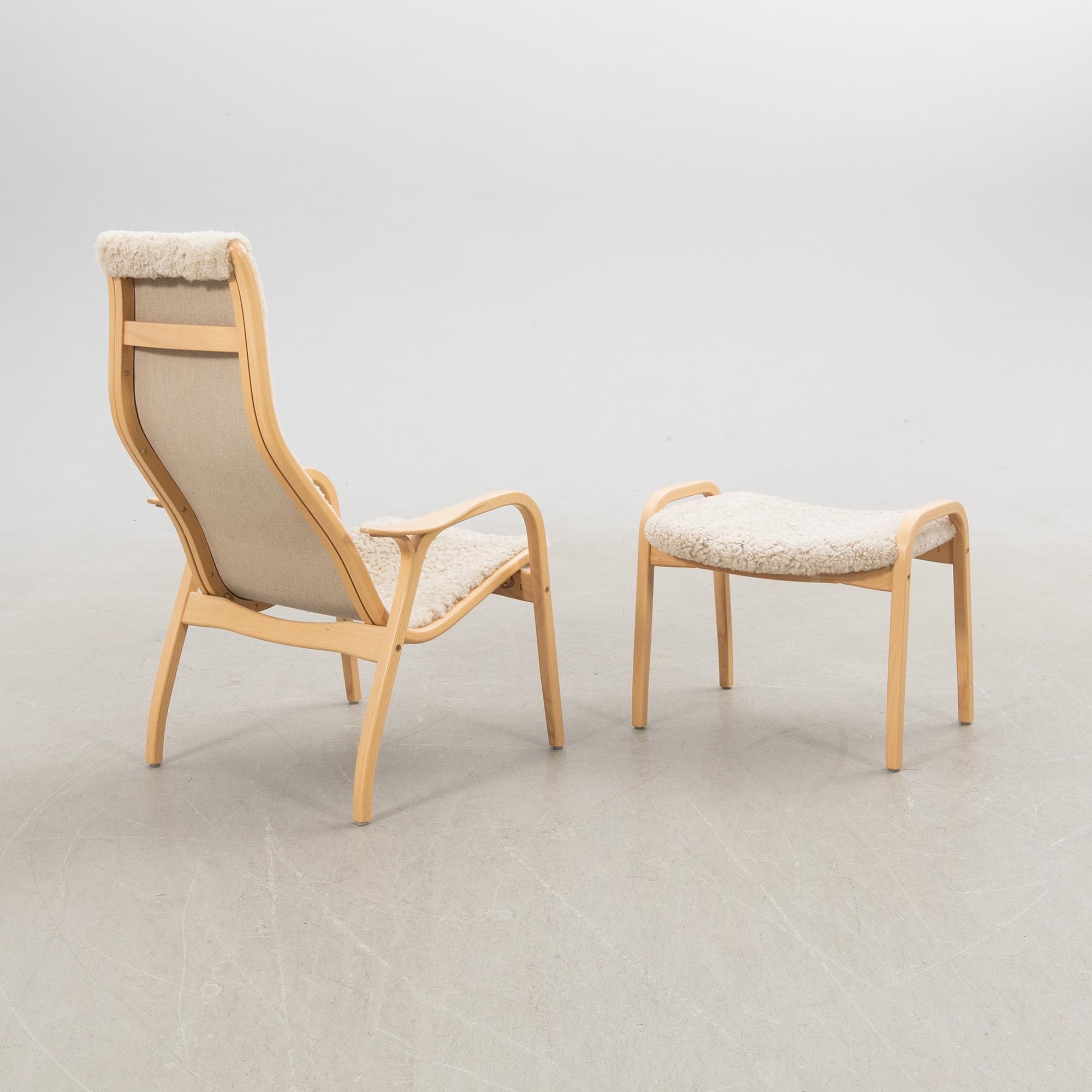 Yngve Ekström, armchair with footstool, "Lamino", Swedese.