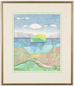 Sigvard Bernadotte, chalk on paper, signed and dated -95?.