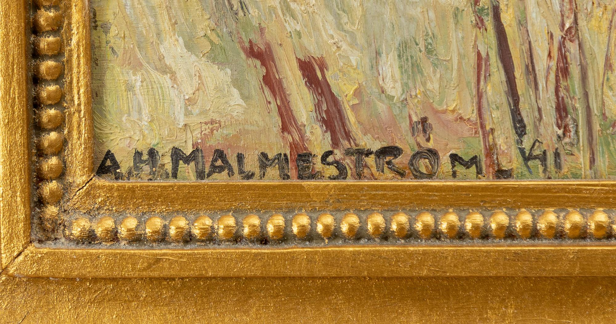 Akke Hugh Malmeström, "Höst-björkar vid Siljan" (Siljansnäs).