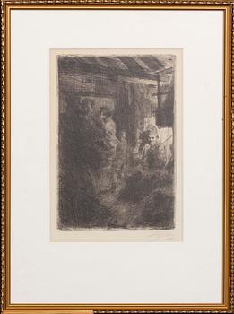 Anders Zorn, a signed etching from 1906.