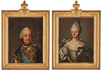 358. Ulrica Fredrica Pasch Attributed to, "Adolf Fredrik" (1710-1771) & "Lovisa Ulrika" (1720-1782).