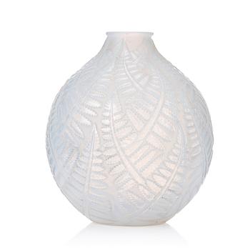 50. René Lalique, a moulded opalescent "Espalion" glass vase, France 1920-30's, no 996.