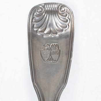 Möllenborg-Feron, bordsskedar, 10 st, silver, Stockholm 1860.