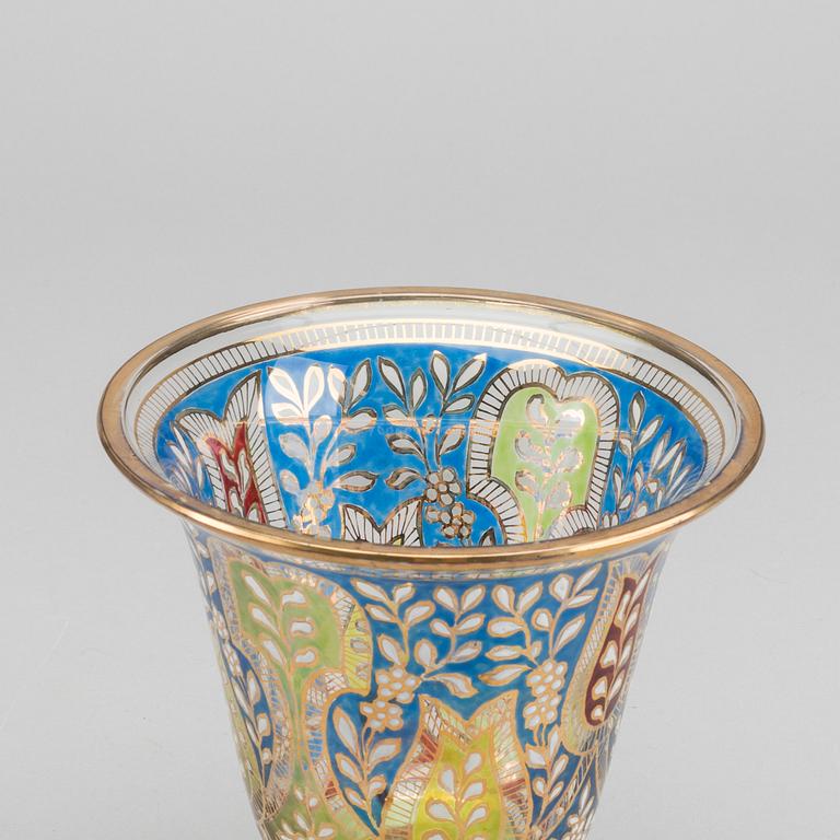 FRITZ HECKERT, A painted glass vase.