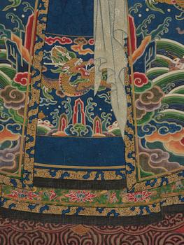 A painting of a high ranking noble woman, Qing dynasty, 19th century. Anonymous artist.