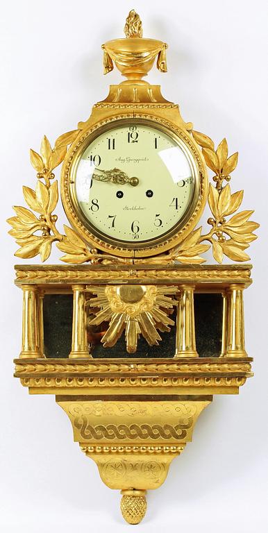 VÄGGPENDYL, gustaviansk stil, 1900-tal. Lenskirsch verk.