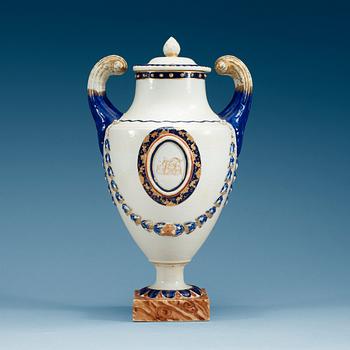 1784. A famille rose vase with cover, Qing dynasty, Qianlong (1736-95).