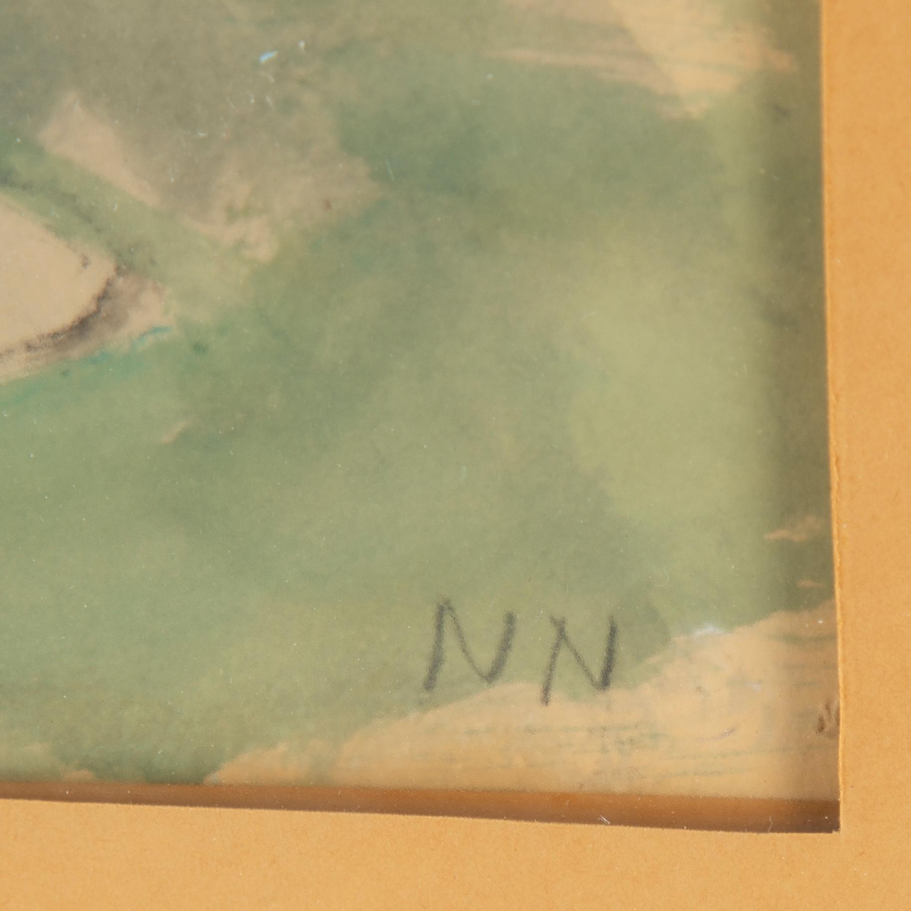 NILS NILSSON, watercolour & gouache, signed.