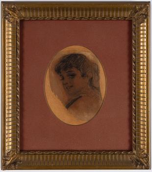 Anders Zorn, kolteckning, signerad med blyerts, troligen utförd omkring 1879.