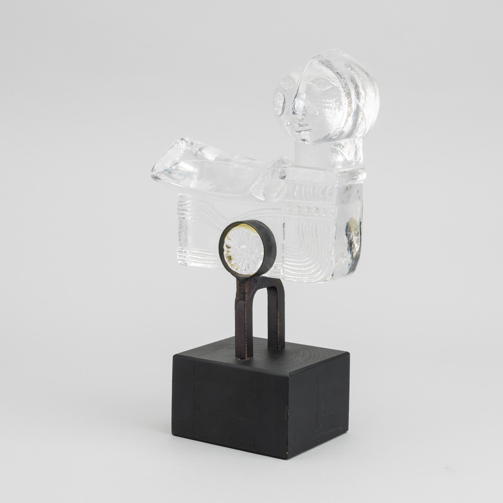 BERTIL VALLIEN, skulptur glas, Boda Åfors bruk.