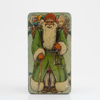 Two christmas tin coffee boxes, Gevalia, Sweden, 1930's.