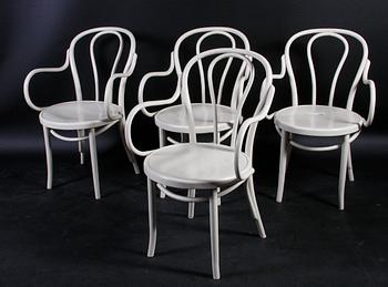 KARMSTOLAR, 4 st, "Thonet-typ", 1900-talets mitt, Polen.