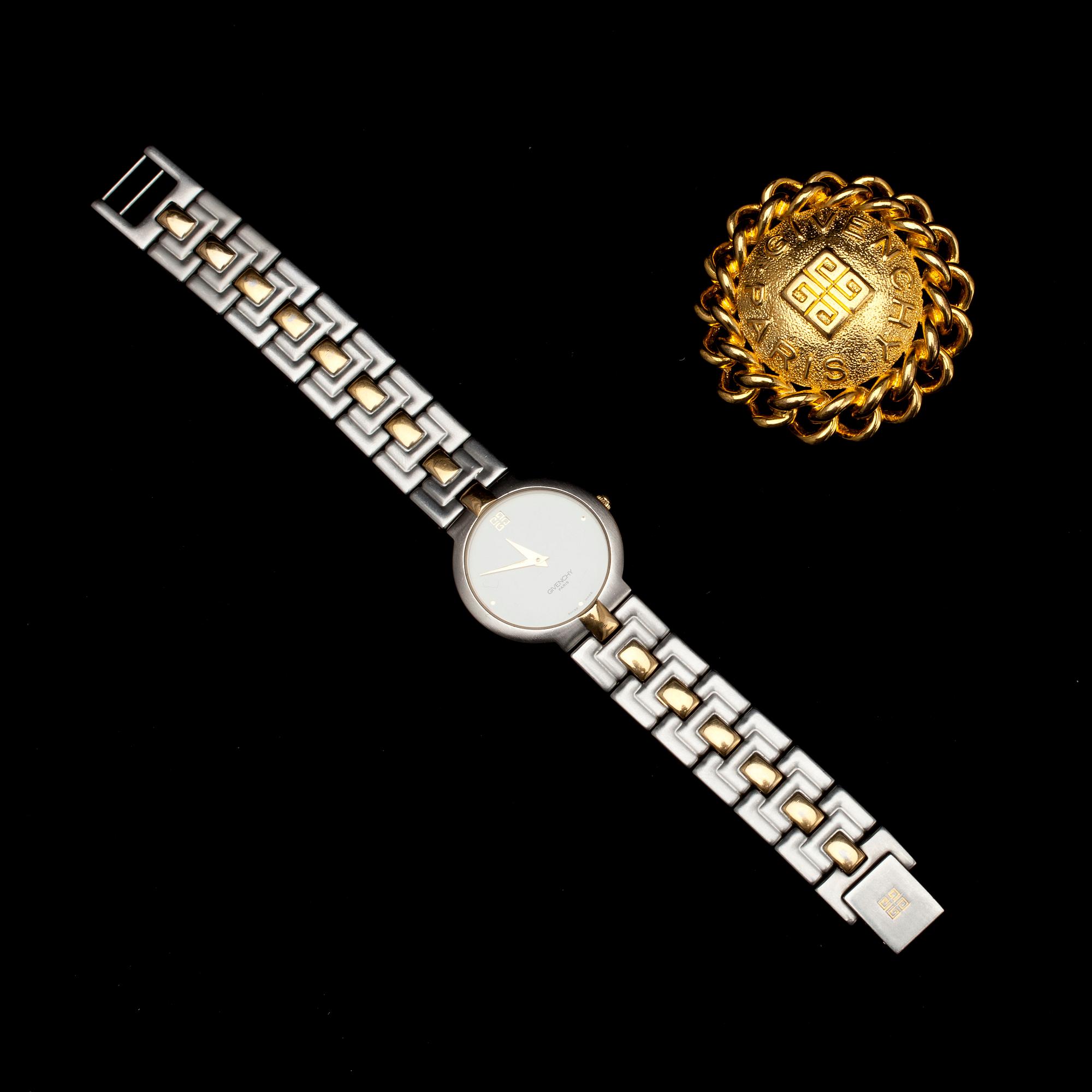 ARMBANDSUR samt BROSCH, Givenchy.