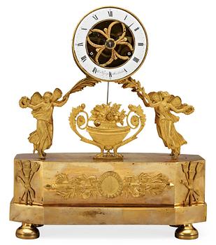 673. A Swedish Empire 1820's mantel clock.