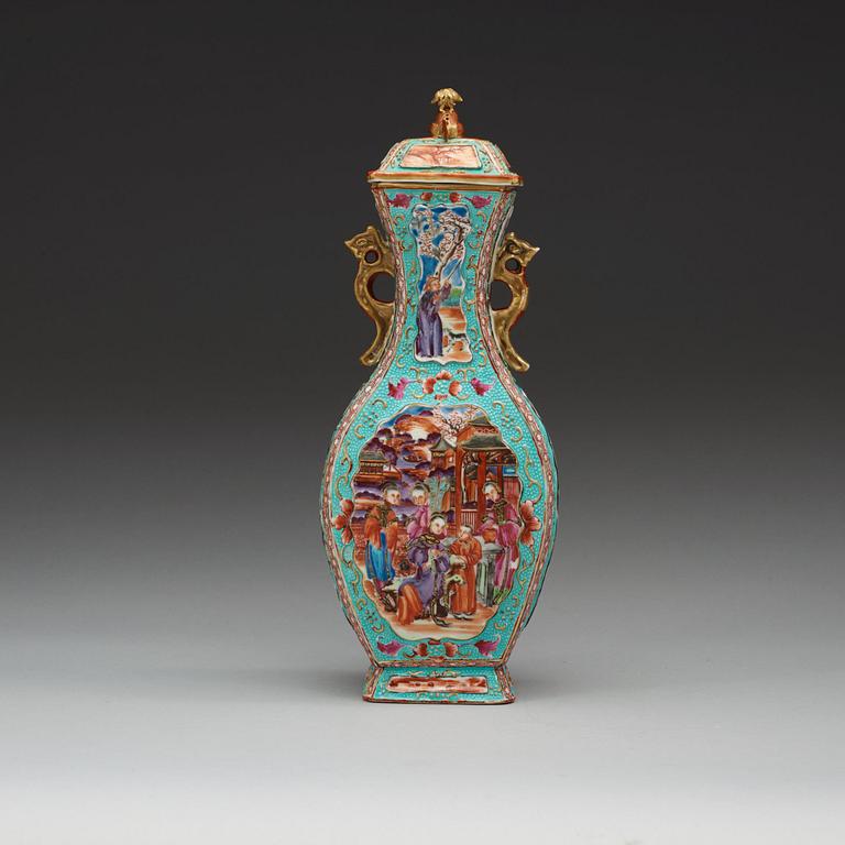 A famille rose vase with cover, Qing dynasty, Qianlong (1736-95).