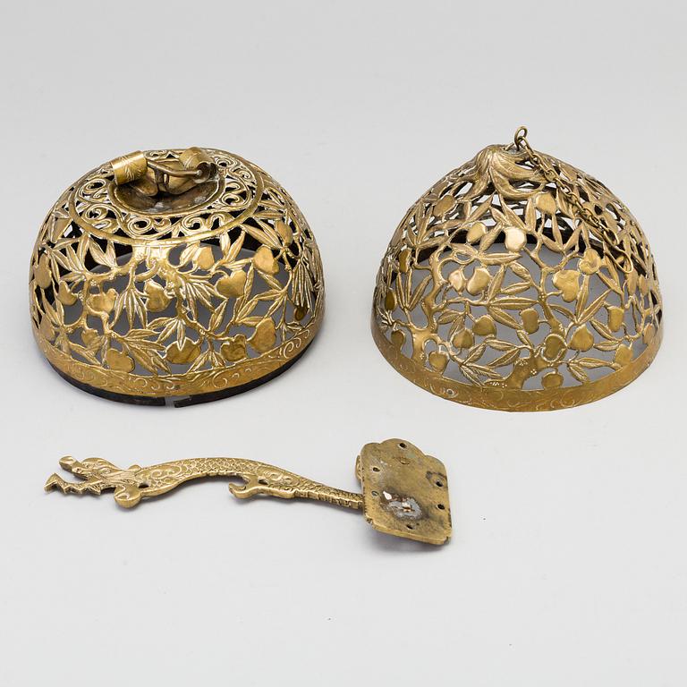 A Chinese bronze perfume ball, first half of the 20th century.