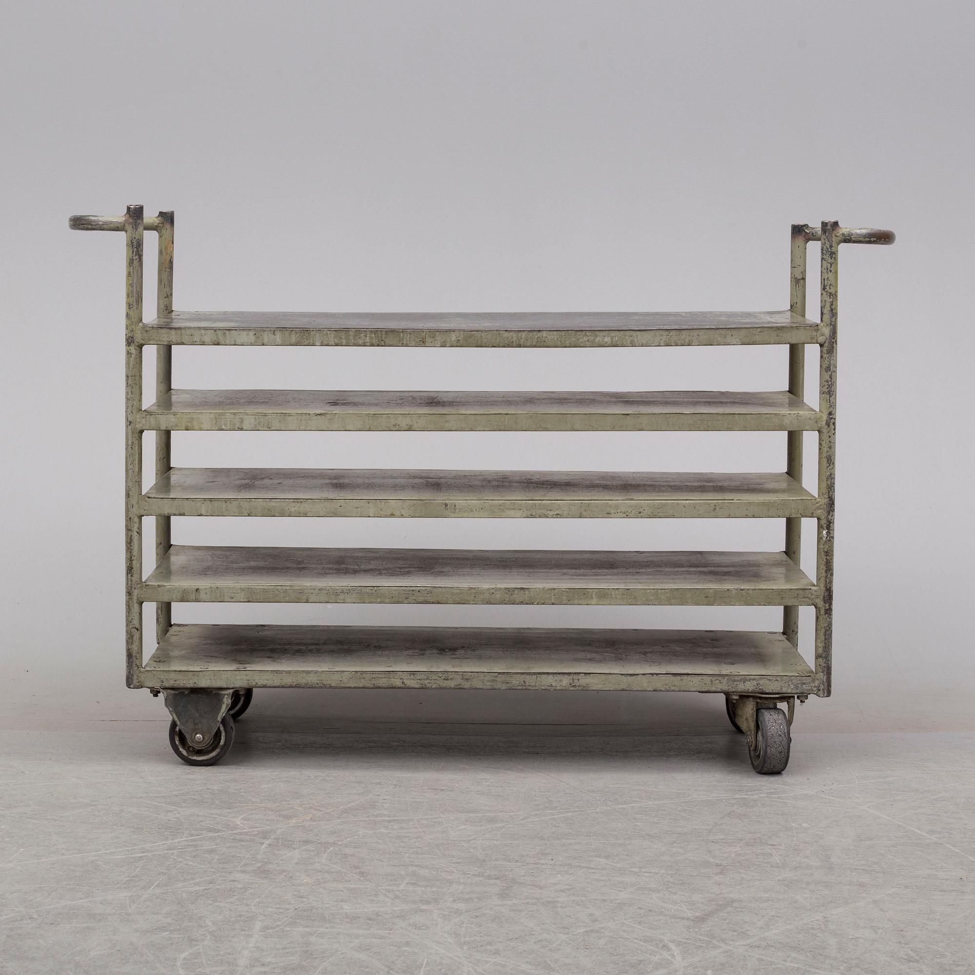 An industrial steel trolley from AB Wilh. Sonesson & Co, Malmö, mid 20th Century.