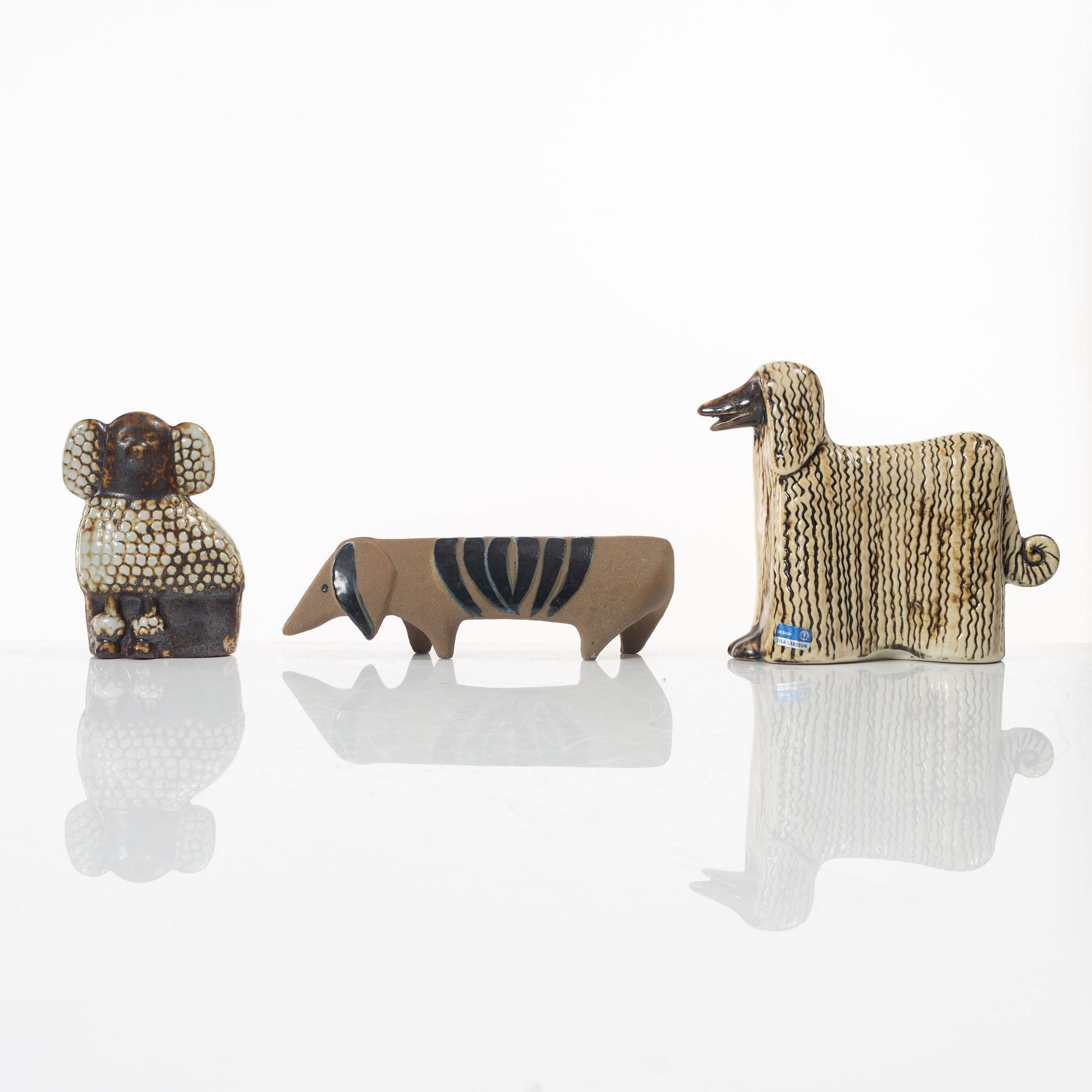 Lisa Larson, figuriner, 3 st, Gustavsberg.