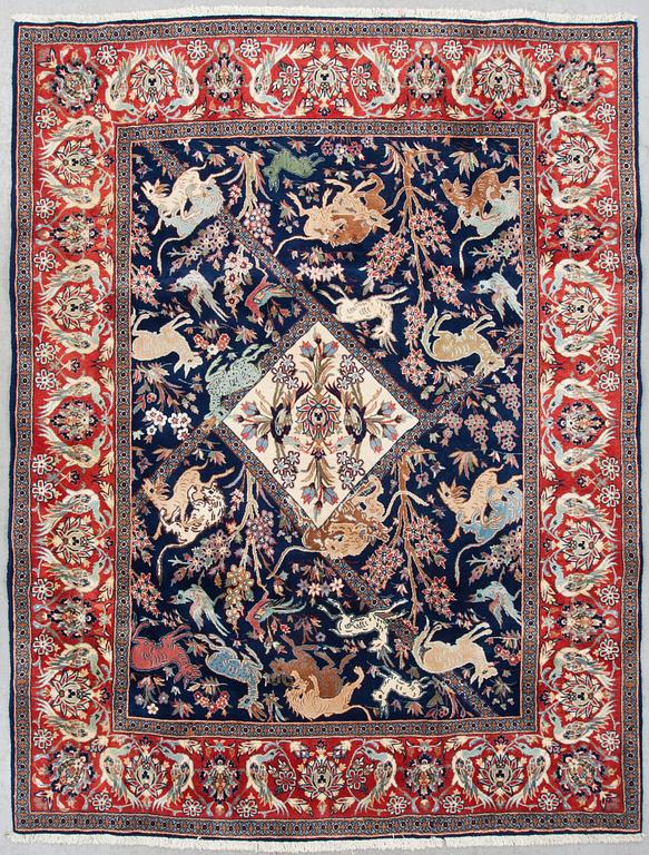 MATTA, old, Isfahan/Keshan, figural, ca 260 X 200 cm.