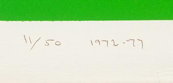 Olle Bærtling, färgserigrafi. Signerad och daterad 1972-77 och numrerad 11/50 med blyerts.