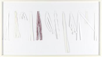 HELENE BILLGREN, mixed media, "Slitet papper", signerad a tergo. Daterad 2002.